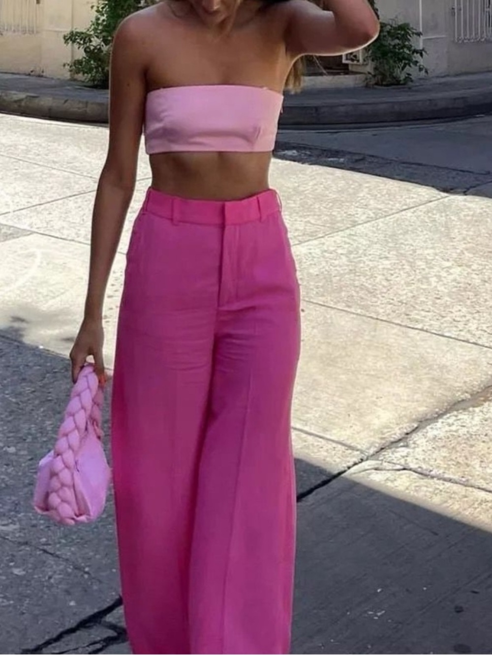Influencers’ Favorite! Zara Light Pink Faux Satin Bandeau Top